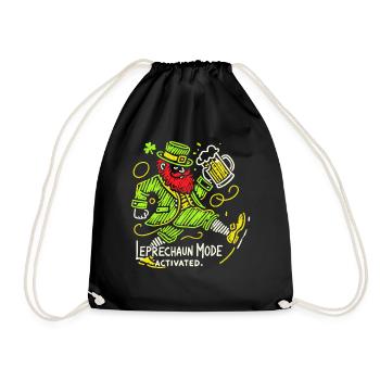 Leprechaun Mode Activates St. Patrick's Day Fun - Drawstring Bag - black - Front
