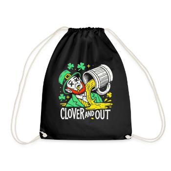 clover and out St. Patrick's Day fun - Drawstring Bag - black - Front