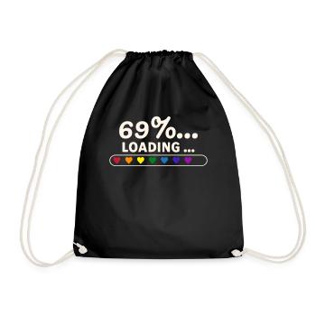 69 Percent Loading Bar Funny LGBTQ Gay Pride - Turnbeutel - Schwarz - Vorne
