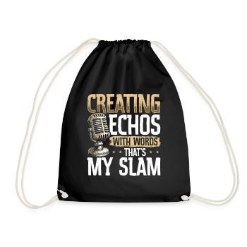 Poetry Slam Rhyme Slam Poetry Poet Poems - Drawstring Bag - black - Front