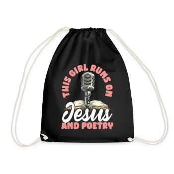 Poetry Slam Rhyme Slam Poetry Poet Poems - Drawstring Bag - black - Front