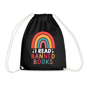 Reading forbidden books - Drawstring Bag - black - Front
