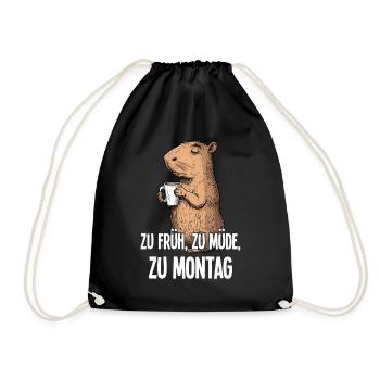 Morning Grouch Capybara Cadeau d’amateur de café - Sac de sport léger - noir - Devant