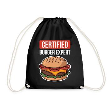 Burger Experte – Lustiges Grill- & Fast-Food-Shirt - Turnbeutel - Schwarz - Vorne