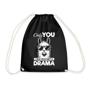 Only you can prevent a drama - Funny Alpaca Llama - Turnbeutel - Schwarz - Vorne