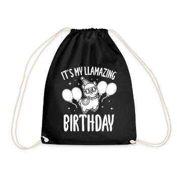 It's my LLamazing birthday - Funny Llama Birthday - Drawstring Bag - black - Front