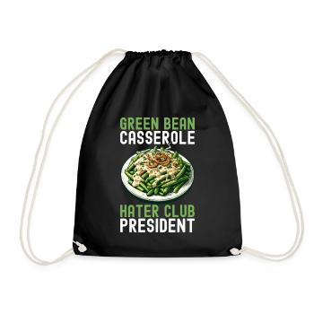Green Bean Casserole - Drawstring Bag - black - Front