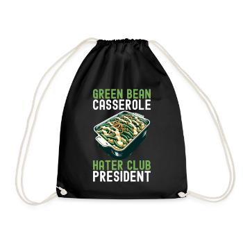 Casserole de haricots verts - Sac de sport léger - noir - Devant