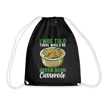 Green Bean Casserole - Drawstring Bag - black - Front