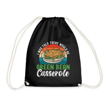 Green Bean Casserole - Drawstring Bag - black - Front