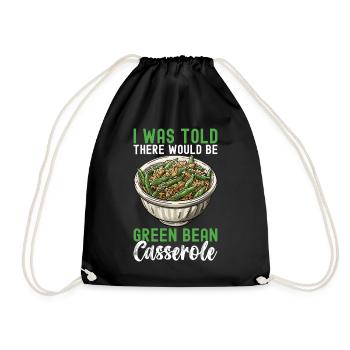 Green Bean Casserole - Drawstring Bag - black - Front