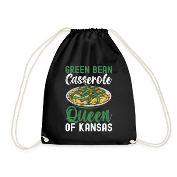 Green Bean Casserole - Drawstring Bag - black - Front