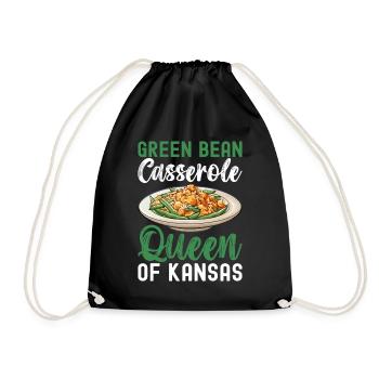 Casserole de haricots verts - Sac de sport léger - noir - Devant
