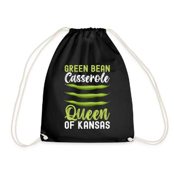 Casserole de haricots verts - Sac de sport léger - noir - Devant