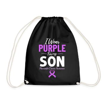 Je porte du violet pour mon fils Cancer du pancréas violet - Sac de sport léger - noir - Devant