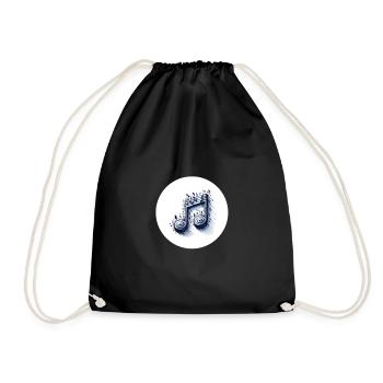 Musical notes in creative design - Drawstring Bag - black - Front