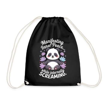 Panda méditer – Zen & Mindfulness - Sac de sport léger - noir - Devant