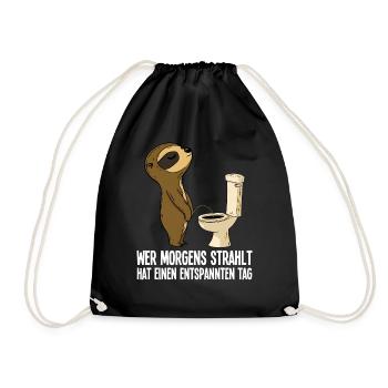 Sloth Funny Saying Morning Glowing Humor - Drawstring Bag - black - Front