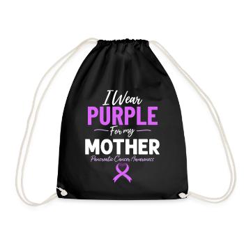 Je porte du violet pour ma mère du pancréas violet - Sac de sport léger - noir - Devant