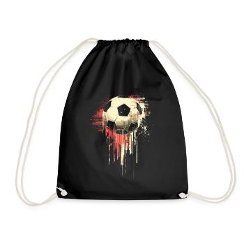Fußball Illustration - Turnbeutel - Schwarz - Vorne