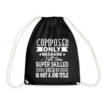 Composer Composer Job Title - Drawstring Bag - black - Front