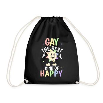 Gay The Best Kind of Happiness Cute Sun LGBTQ - Turnbeutel - Schwarz - Vorne