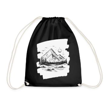 Mountains - Drawstring Bag - black - Front