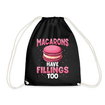 Macaron Bäcker Konditor Macaron-Liebhaber - Turnbeutel - Schwarz - Vorne