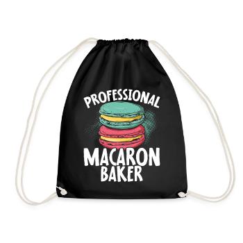 Macaron Bäcker Konditor Macaron-Liebhaber - Turnbeutel - Schwarz - Vorne