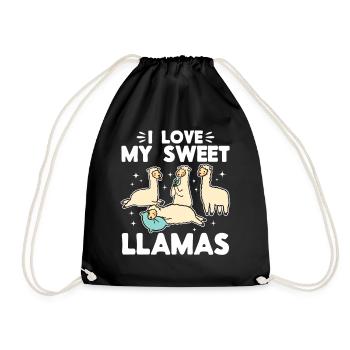 Llama Lover - J’adore mes doux lamas - Sac de sport léger - noir - Devant