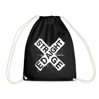 Straight Edge Schriftzug für Straight Edger Life - Turnbeutel - Schwarz - Vorne