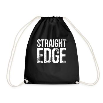 Straight Edge Schriftzug für Straight Edger Life - Turnbeutel - Schwarz - Vorne