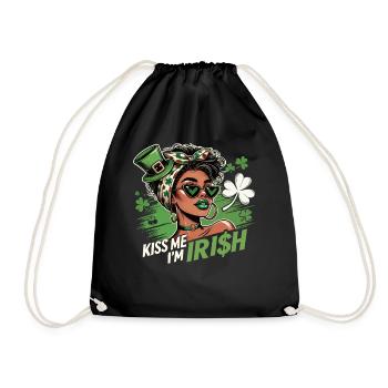 Saint-Patrick Embrasse-moi Je suis Design irlandais - Sac de sport léger - noir - Devant