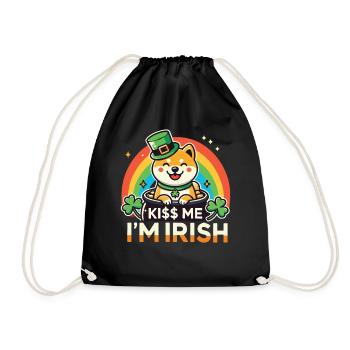 Embrasse-moi Je suis le chien irlandais de la Saint-Patrick - Sac de sport léger - noir - Devant
