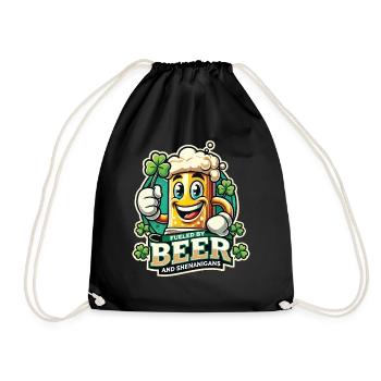 St. Patricks Day Lustiger Bier Humor - Turnbeutel - Schwarz - Vorne
