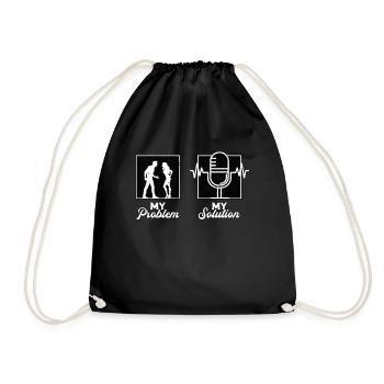 Speech Therapy My Problem My Pictogram Mom Dad - Drawstring Bag - black - Front
