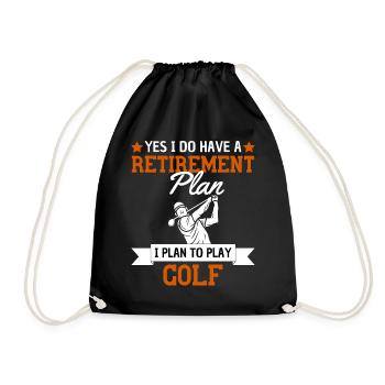 Mein Rentenplan ist Golf spielen - Turnbeutel - Schwarz - Vorne
