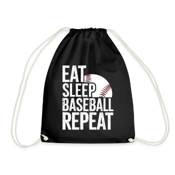 Eat Sleep Baseball Repeat - Drawstring Bag - black - Front