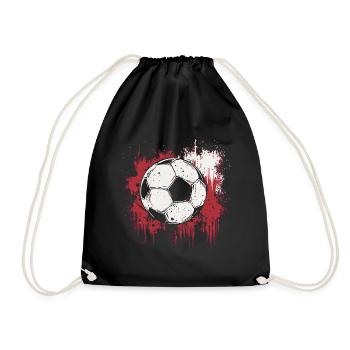 Red Splash of Color Soccer - Cool Team Sports - Drawstring Bag - black - Front