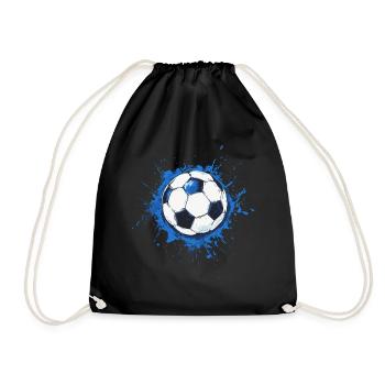 Blue Splash Football - Cool Club Logo - Drawstring Bag - black - Front