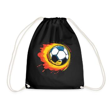 Burning Football - Flames for Athletes Pure - Drawstring Bag - black - Front