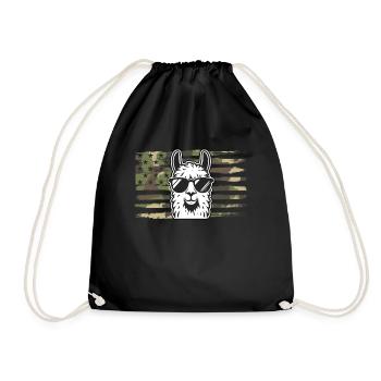 Lama Camouflage US Drapeau Lama - Sac de sport léger - noir - Devant