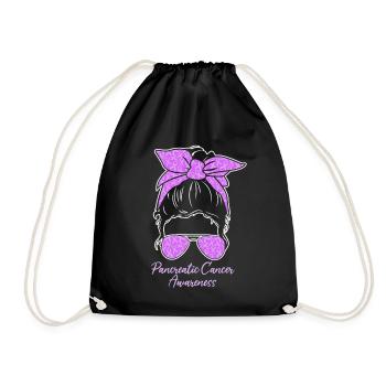 Sensibilisation au cancer du pancréas Chignon désordonné Exocrine - Sac de sport léger - noir - Devant
