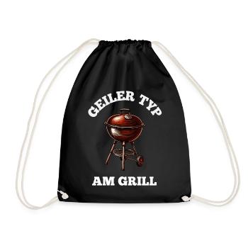 Guy At The Grill Funny BBQ Grilling Gift - Drawstring Bag - black - Front