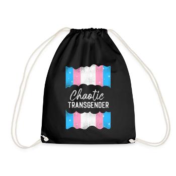 Transgender Trans LGBT Pride - Drawstring Bag - black - Front