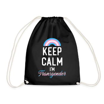 Transgender Trans LGBT Pride - Drawstring Bag - black - Front