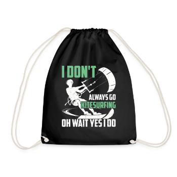 Je ne fais pas toujours du kitesurf oh attendez je le fais - - Sac de sport léger - noir - Devant