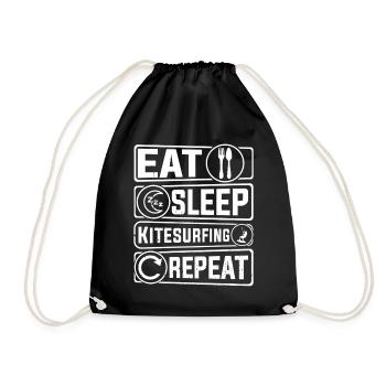 Eat Sleep Kitesurfing Repeat - Kitesurfeur - Sac de sport léger - noir - Devant