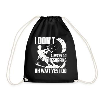 Je ne fais pas toujours du kitesurf oh attendez je le fais - - Sac de sport léger - noir - Devant