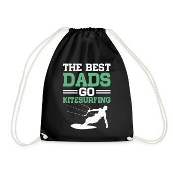 Kitesurfer - The best dads go Kitesurfing - Turnbeutel - Schwarz - Vorne